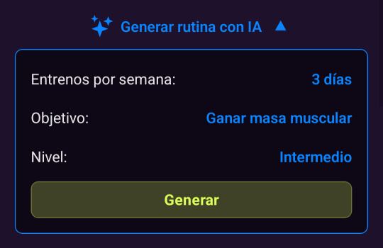 Generador de rutinas con IA en la App de CLIPIN