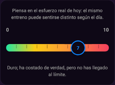 Registro de intensidad percibida RPE en CLIPIN