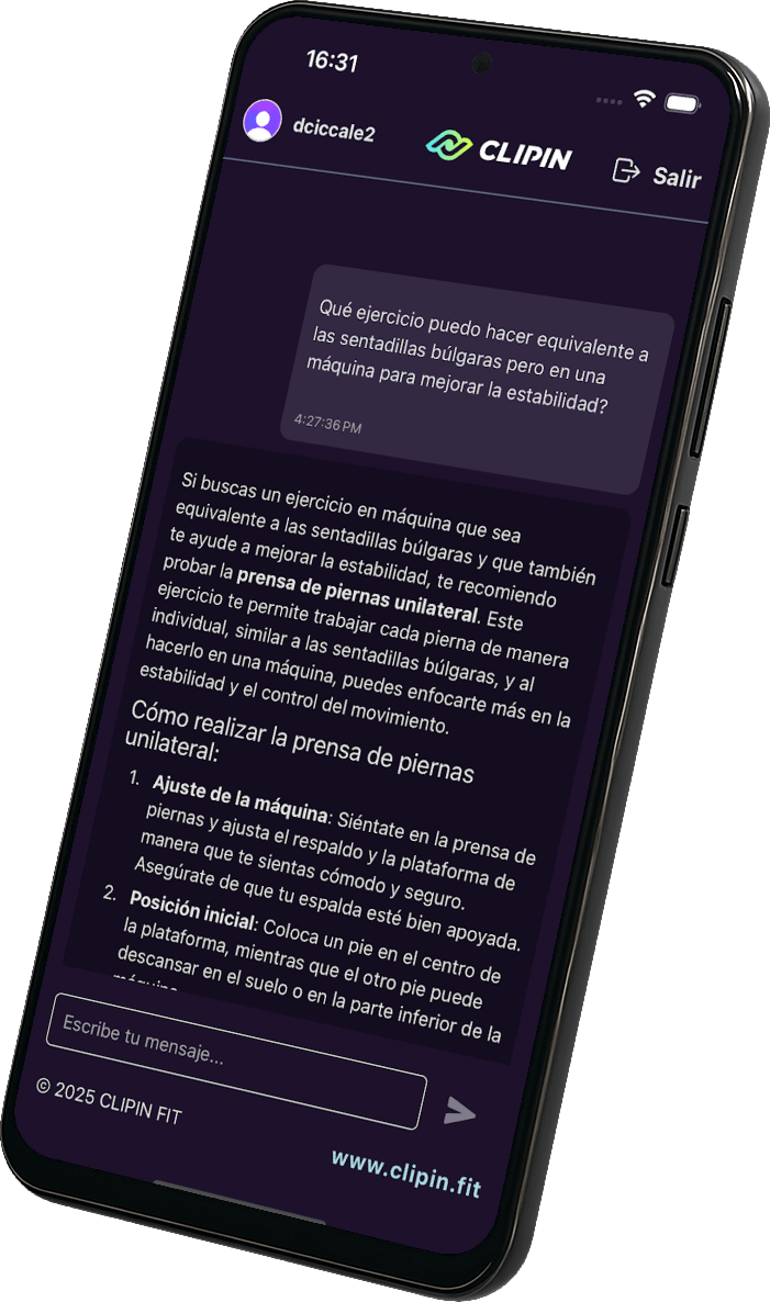 Pantalla principal de la App de CLIPIN