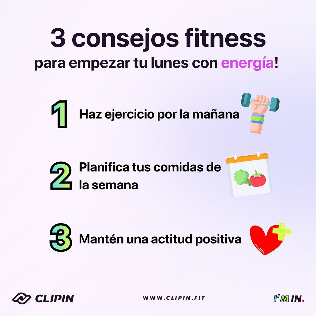 3 consejos fitness para empezar tus lunes con energía